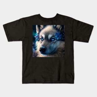 Dazzling Wolfdog Puppy Kids T-Shirt